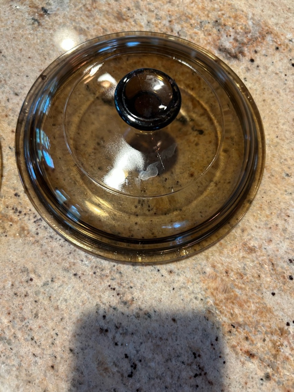 Pyrex #V1C  Brown Glass Lid 5.75” fits V-1-N,V-1-B, 1Qt; 24 oz Vision/Versa .08L
